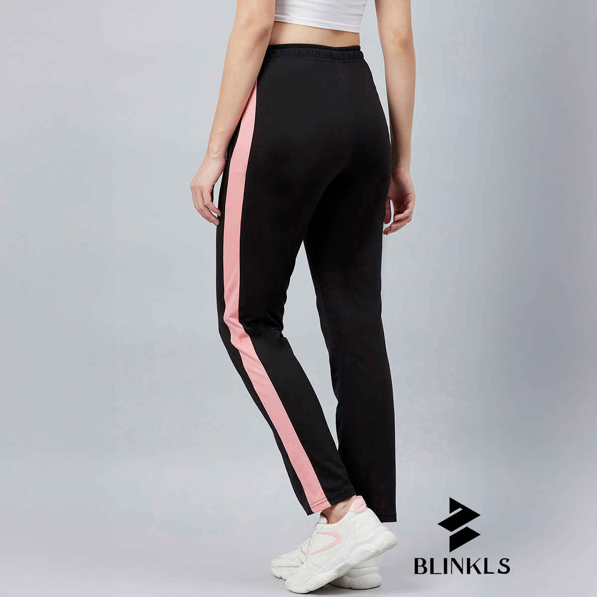 Blinkin Women's Cotton Color Block Pyjamas & Track Pants with Side Pockets | Black - M