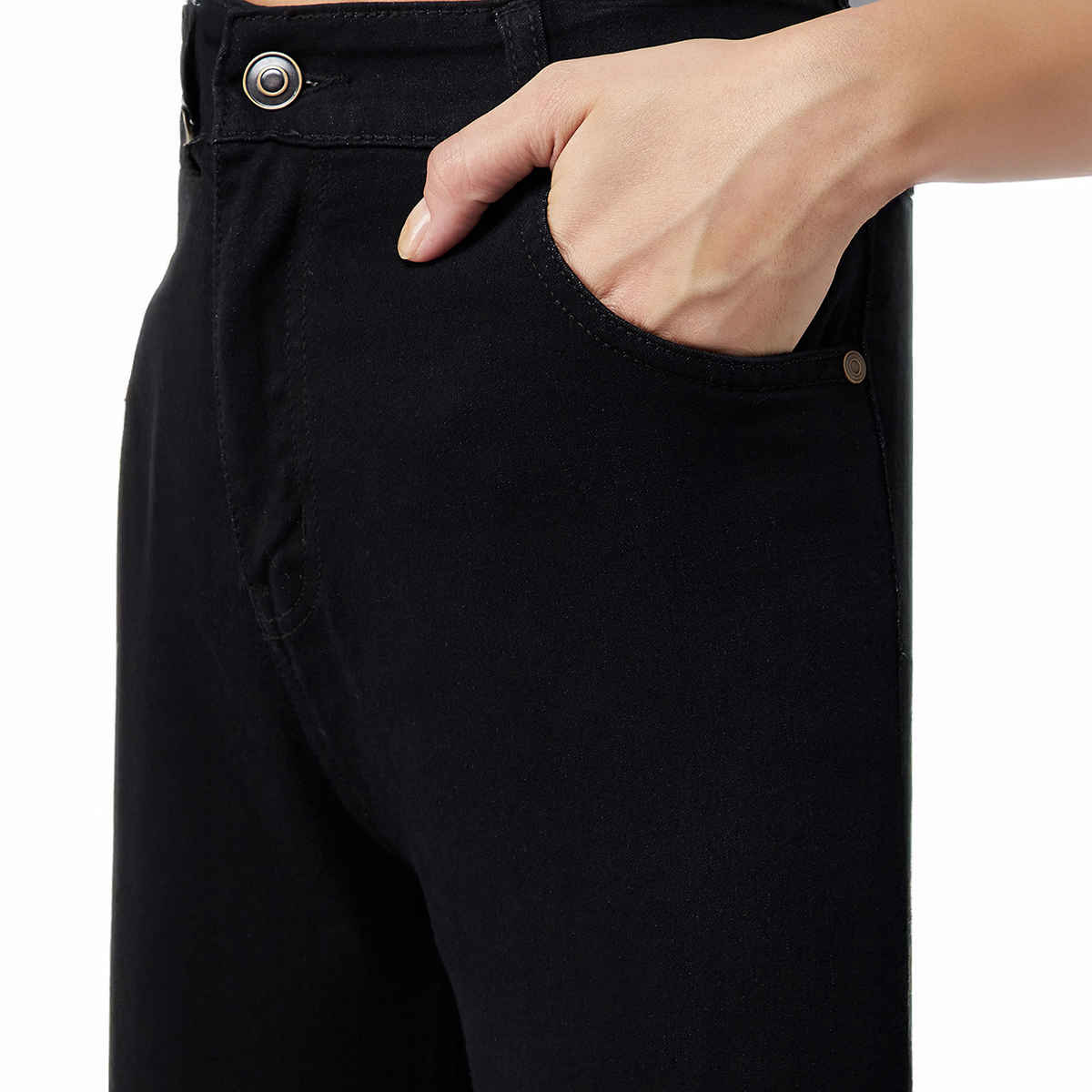 Miss Chase Women Skinny Fit High Rise Clean Look Regular Length Stretchable Denim Jeans | Black | 28