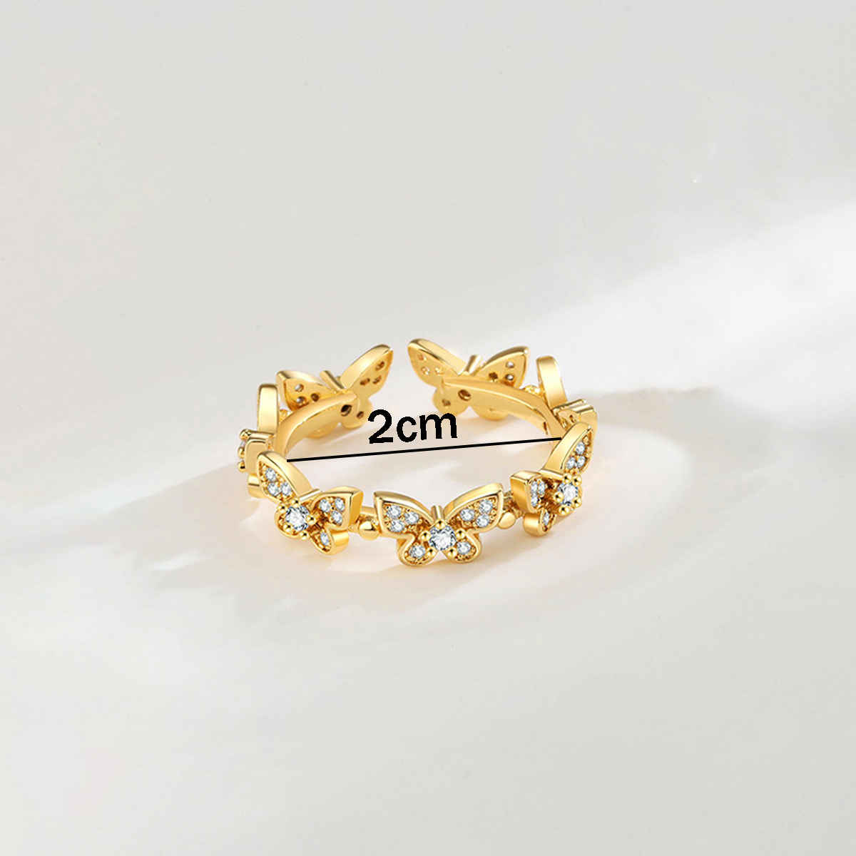 LabelShe Gold Plated Stainless Steel Butterfly Adjustable Ring | LS-RNG-72178