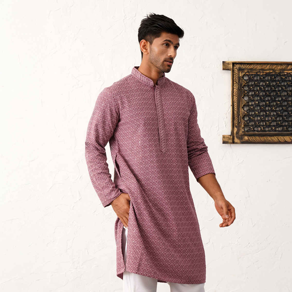 Jompers Men Kurta Only Ko 5052Magenta S