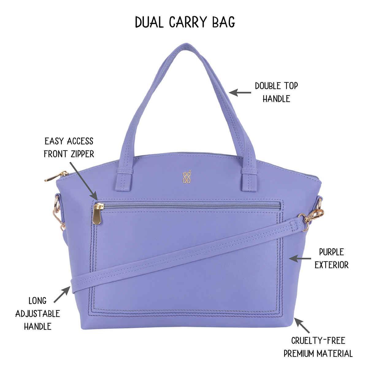 Baggit Women Zeep Digital Satchel Bags | Lavender
