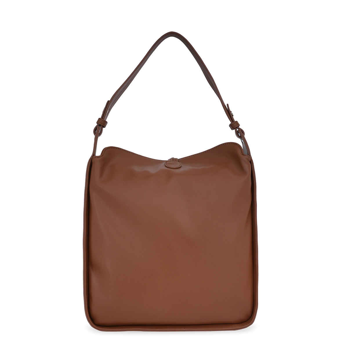 United Colors Of Benetton Women's Solid PU 7.57 L Shoulder Handle Hobo Handbag | Brown - L