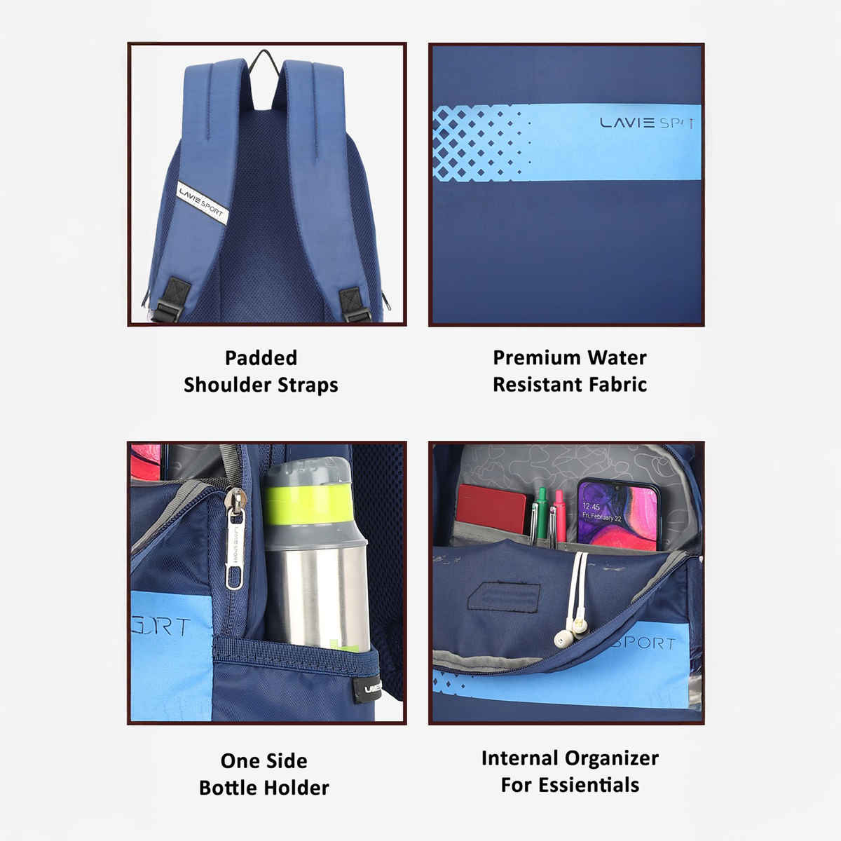 Lavie Sport Speedo 23L College Backpack | Unisex | Navy