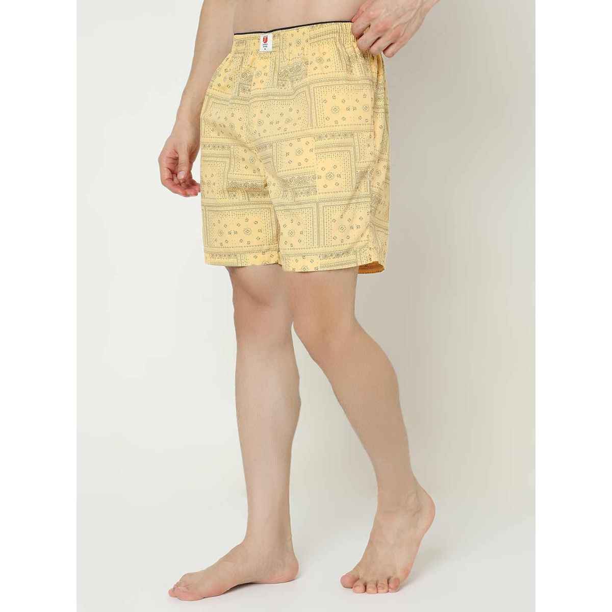 Underjeans by Spykar Men's Cotton Boxer Short | Yellow - S