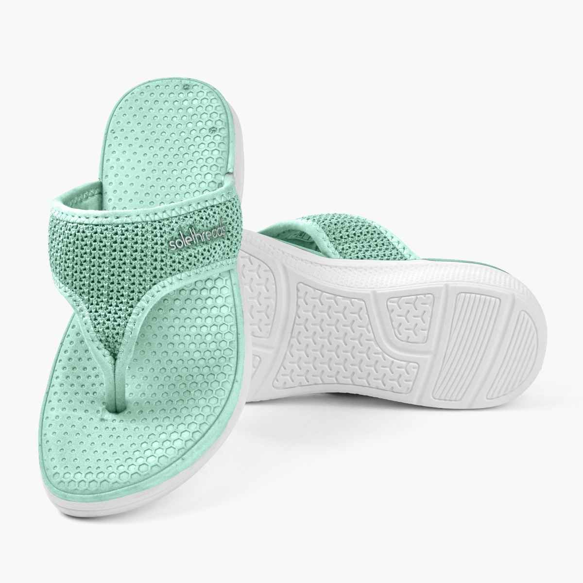 Solethreads Grace T Mint Green Flip-Flops & Slippers for Women | Size - India-UK 7