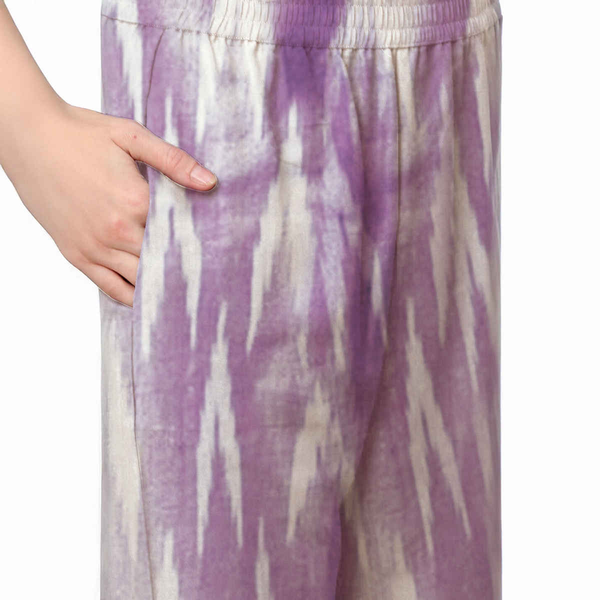 GoSriKi Women's Rayon Blend Straight Printed Kurta with Pant | DEMETER | Onion - XL