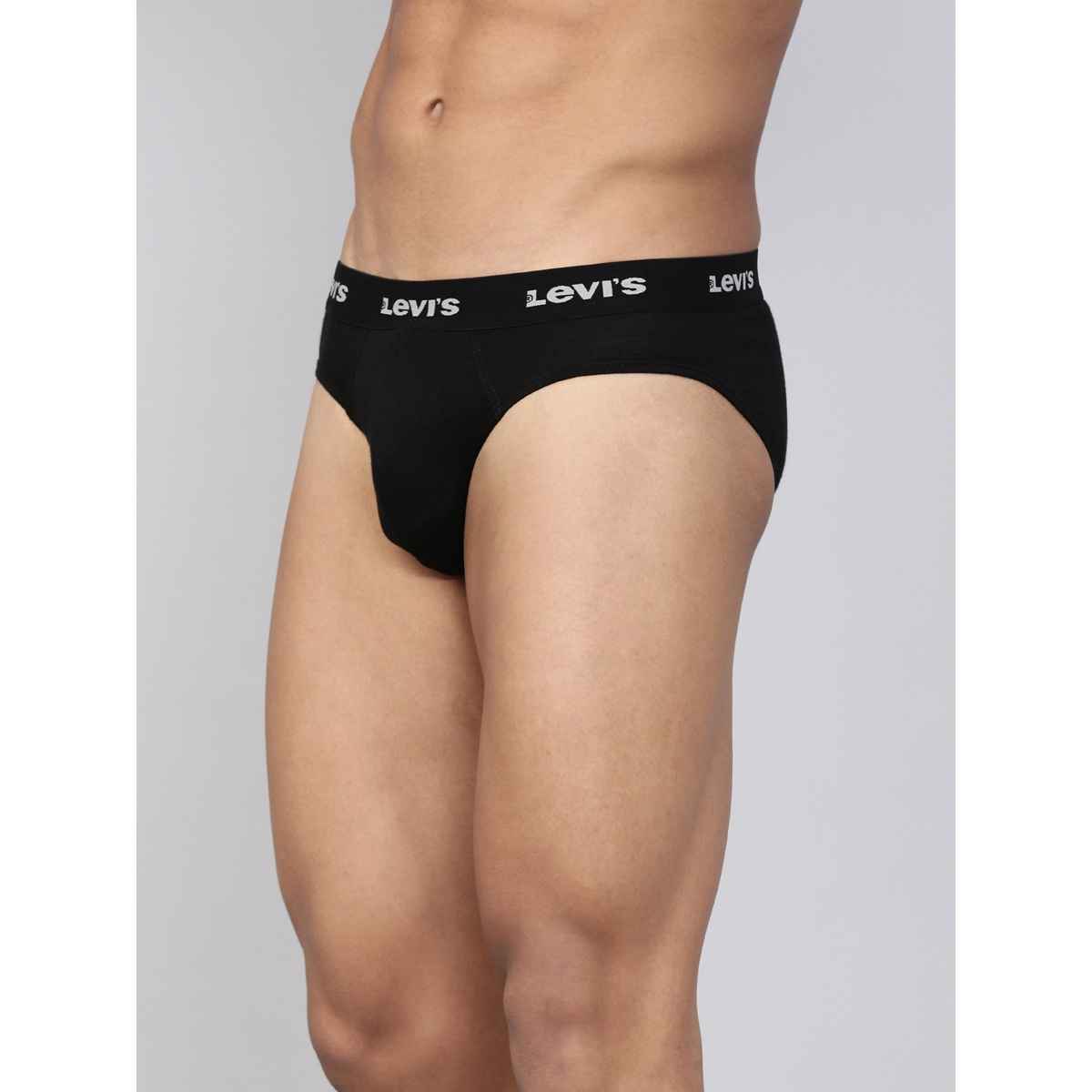 Levi's 009 Men's Neo Brief | Contoured Double Pouch | Pack of 2 | Black,Black | L