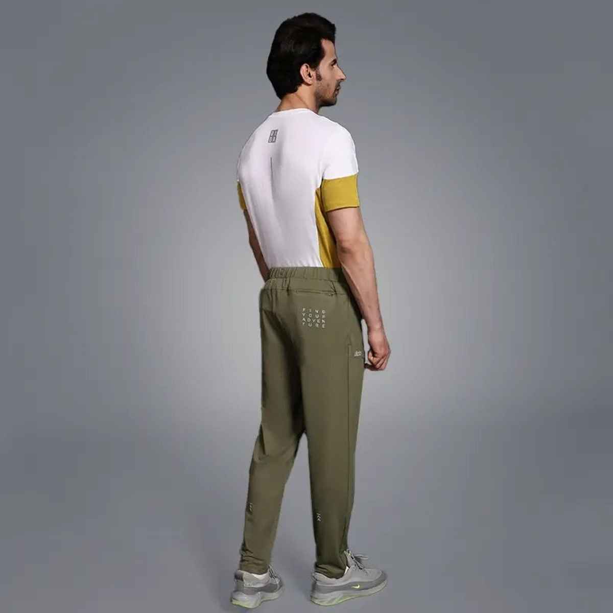 Dida Men's Track Pant Regular Comfortable Stretchable Dry-Fit | Olive - L