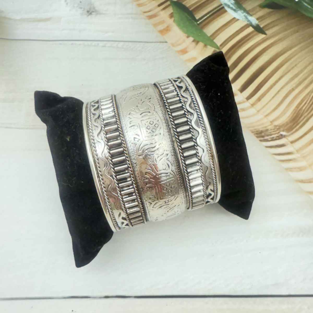 The Opal Factory | Oxidised Jewelry | Cuff Bracelet Flexi Size | Silver