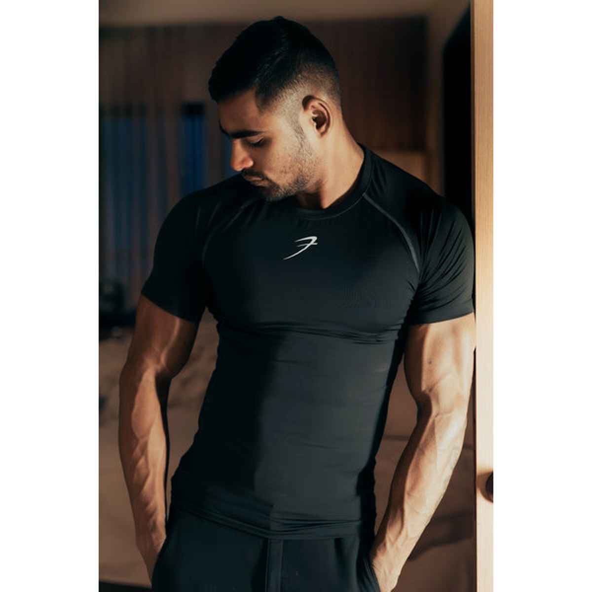 Fuaark Men's Compression GYM T-shirt | Black - M