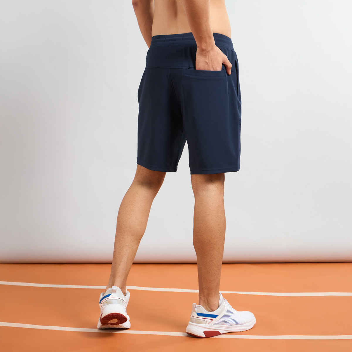 Technosport Men Poly Solid Slim Fit Sports Shorts with TS FLEXI | Navy | M