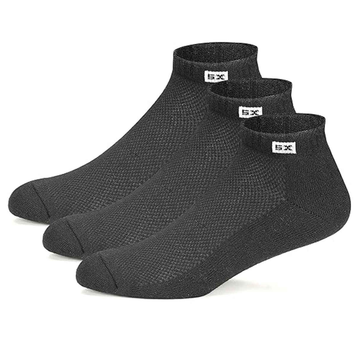 Supersox Unisex Solid Ankle Socks | Black - Free Size