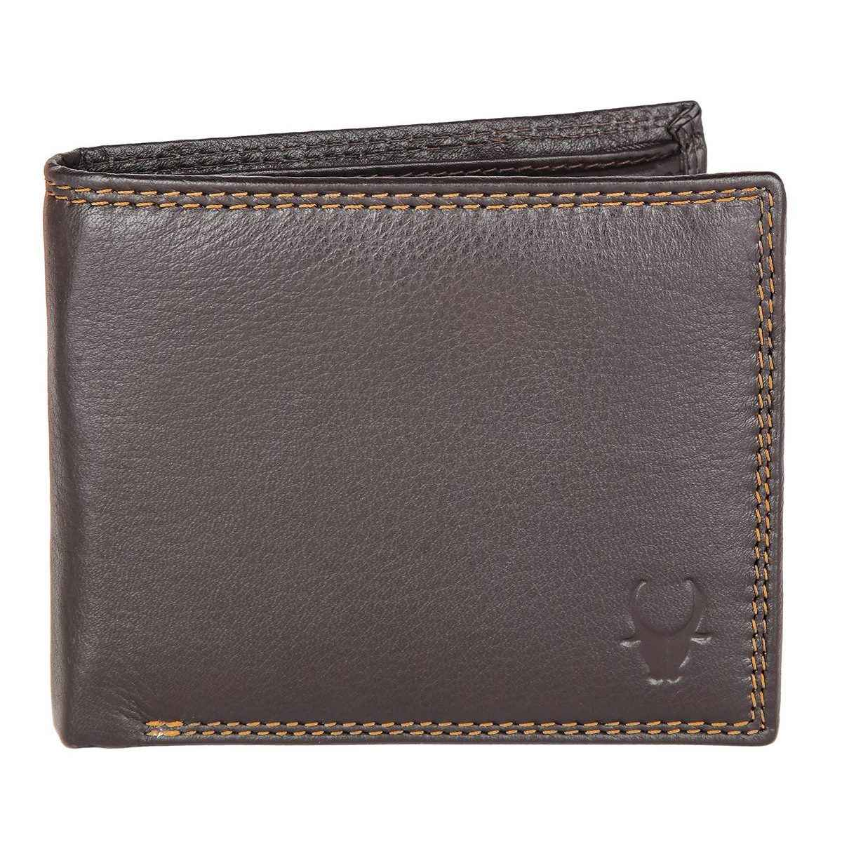 Wildhorn Men's Solid Genuine Leather Bi-Fold Wallet | Brown - Free Size