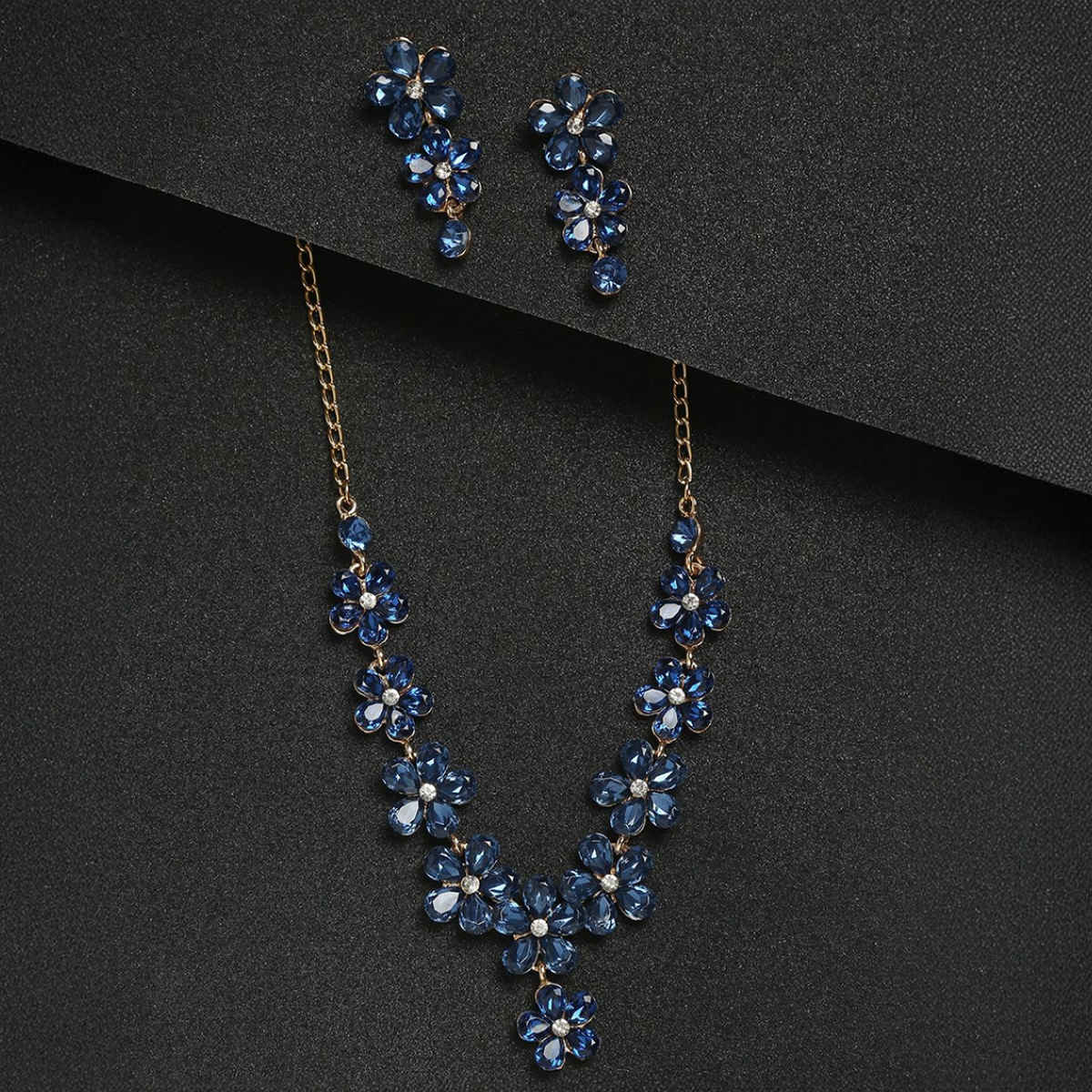 YouBella Jewellery Sets for Women Crystal Necklace with Earrings for Girls/Women (YBNK - 5769)