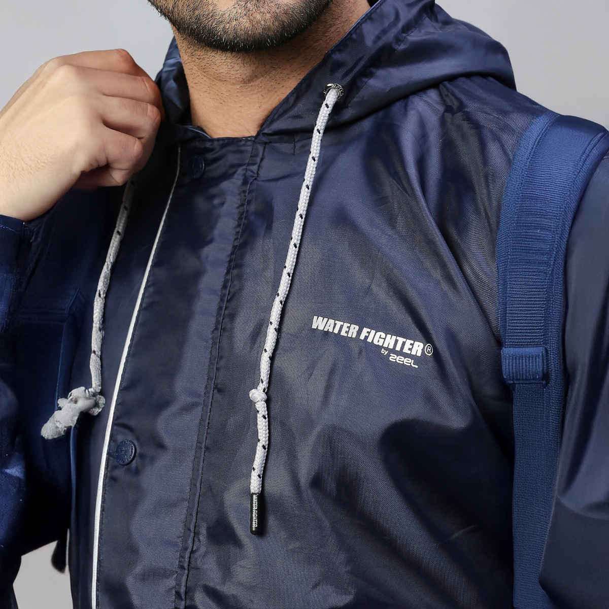 Zeel Men's Waterproof Raincoat- XXL (Navy)