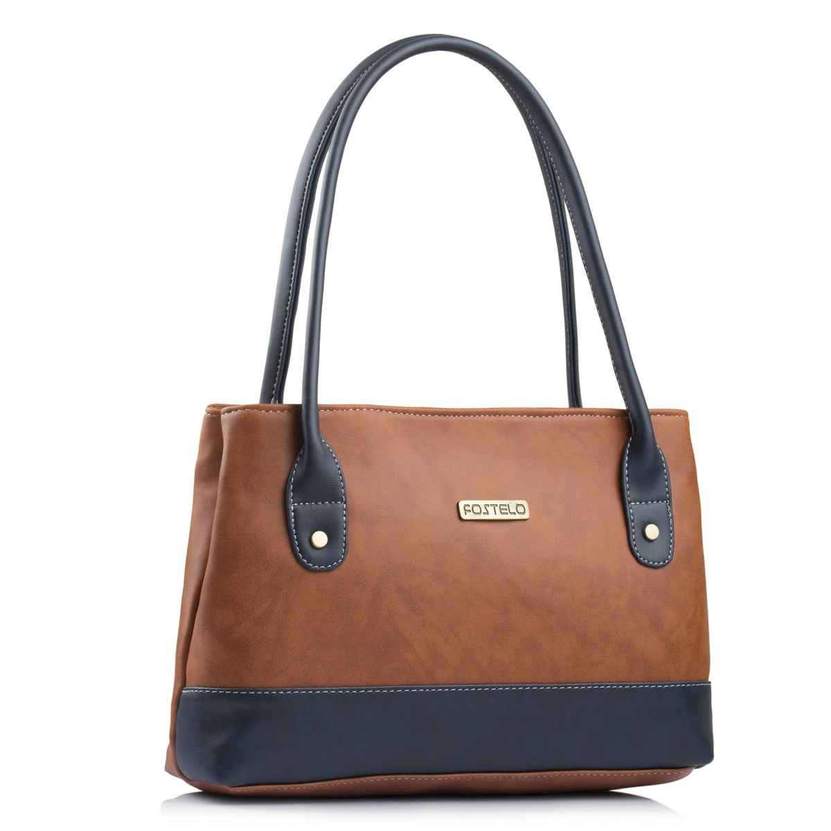 Fostelo Women's Vegan Leather Zara Handbags Shoulder Hobo Bag Ladies Purse | Tan | Medium