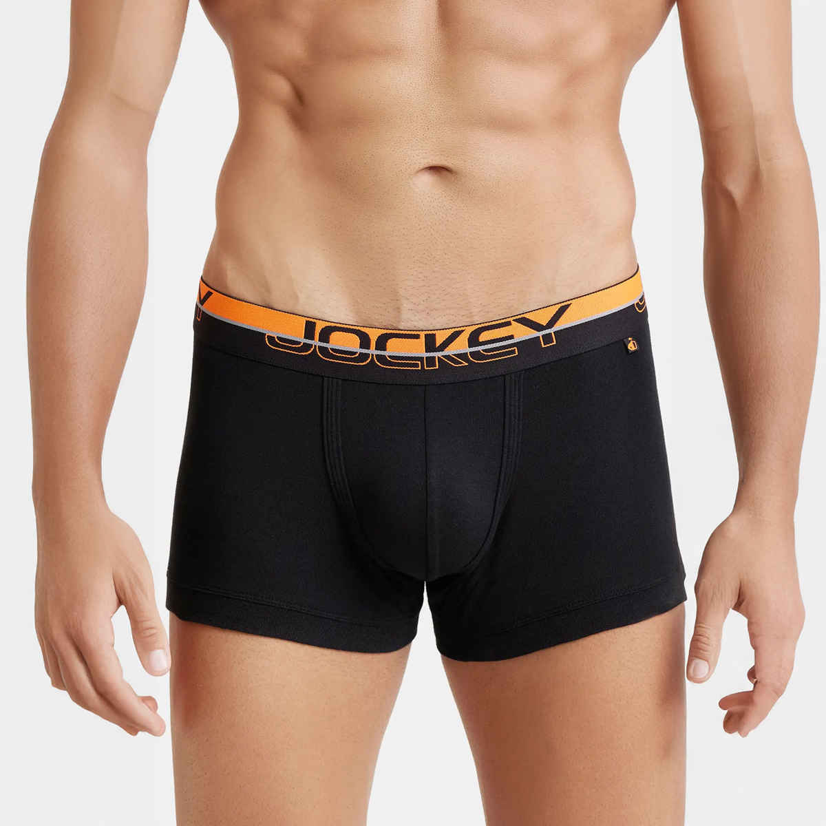 Jockey FP03 Men's Super Combed Cotton Rib Underwear Solid Trunk|Ultrasoft Waistband|PO2 | Black-L