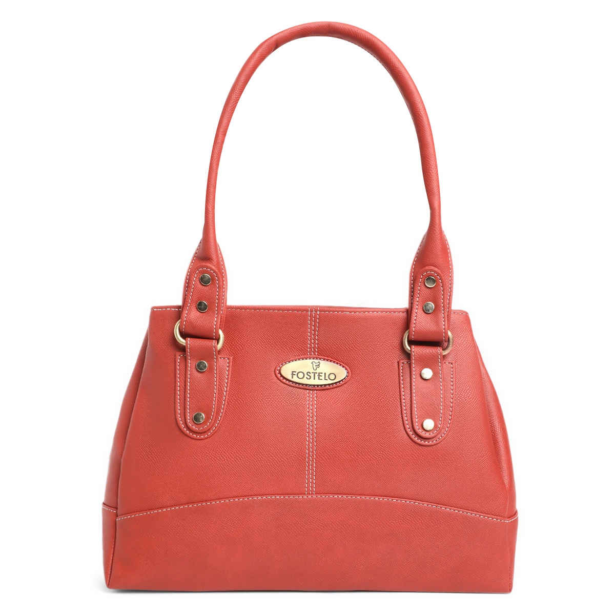 Fostelo Women's Vegan Leather Birdie Handbags Shoulder Hobo Bag Ladies Purse | Red | Large