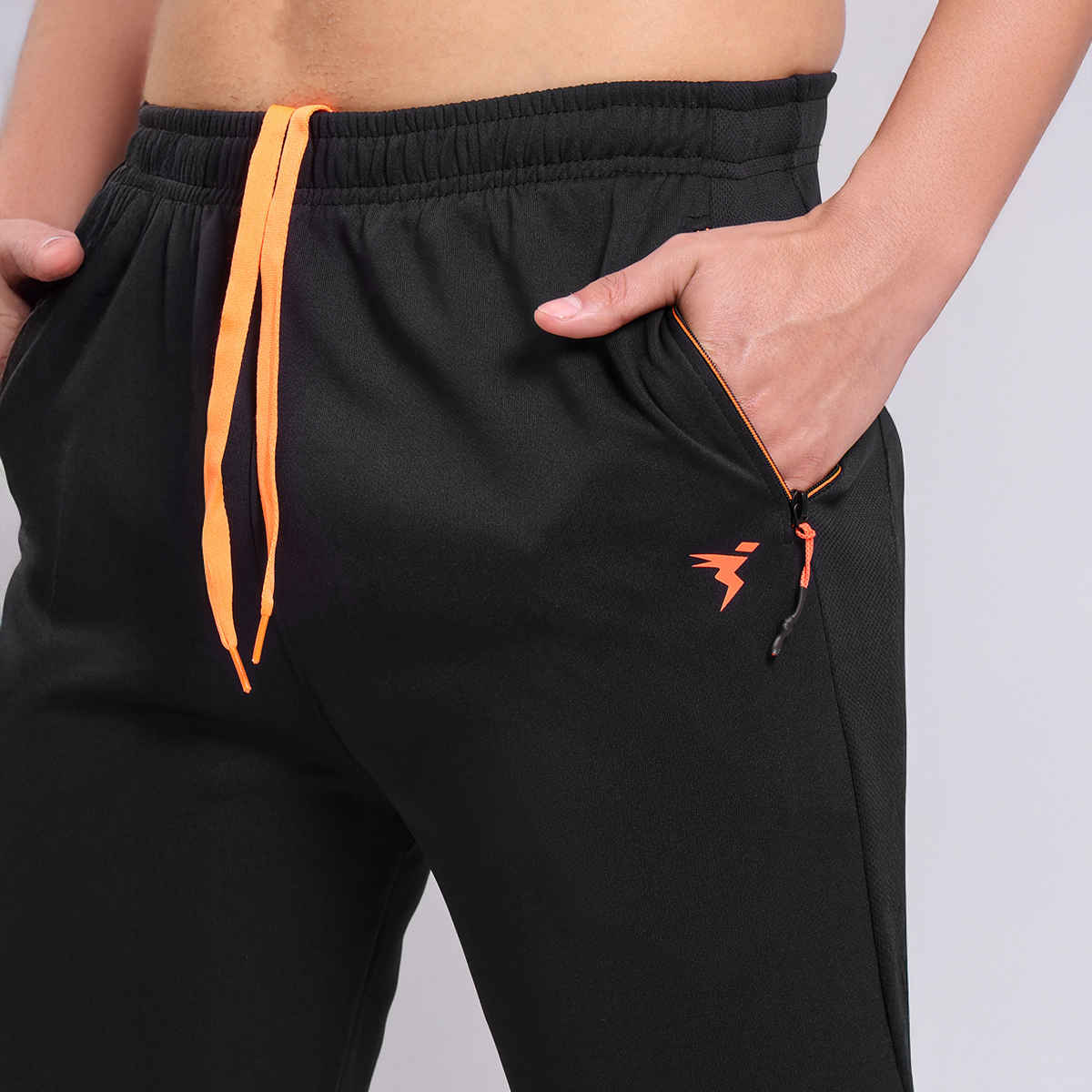 Technosport Men Poly Solid Slim Fit Sports Trackpants with TECHNO DRY | Black | L