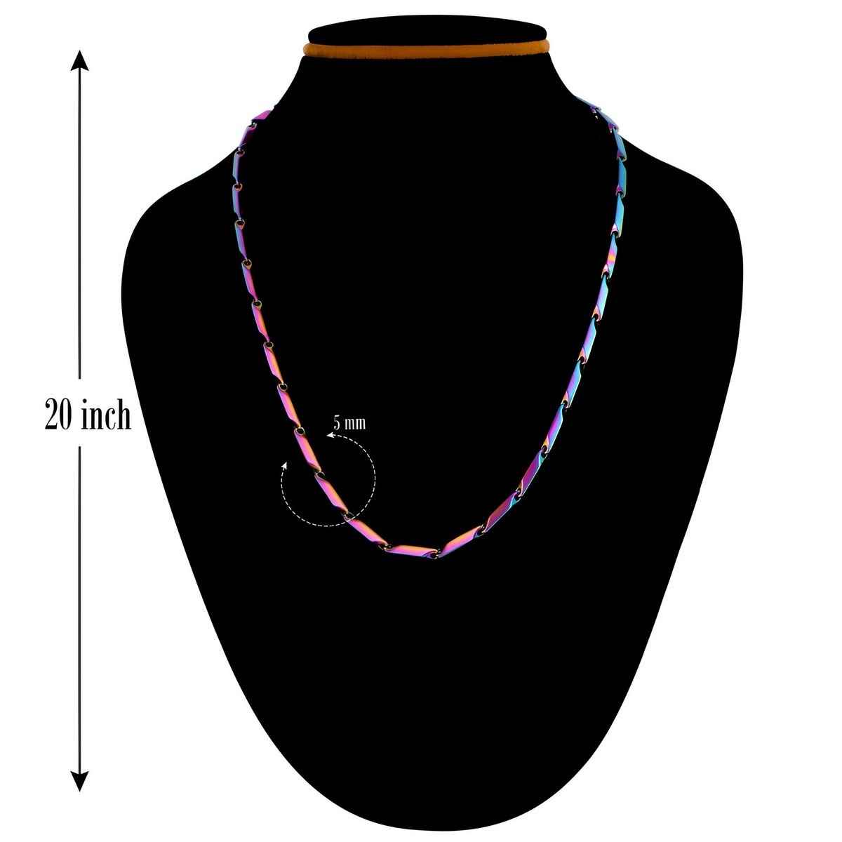 Fashion Frill Men's Rice Chain Multicolor 24 Inches