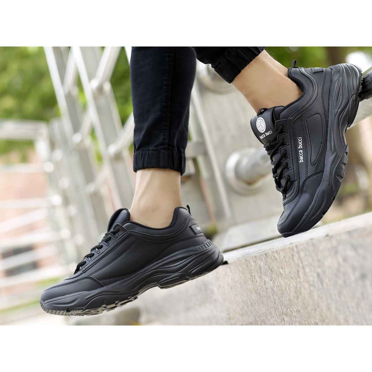 Bacca Bucci Men's Afterburn Urban Fashion Sneakers and Sports Shoes | Black UK - 8