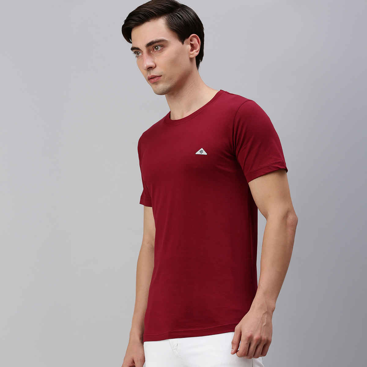 Onn Men's Platina Pure Comfort Supima Cotton Round Neck T-Shirt | Maroon - M