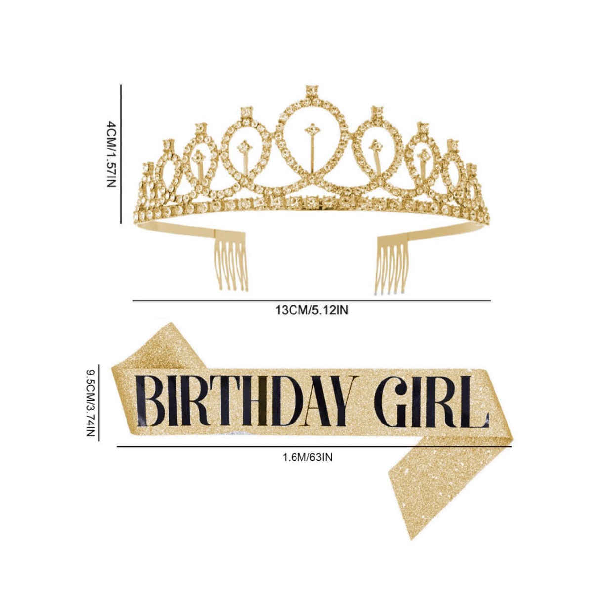 Youbella Stylish Birthday Sash & Crown - Birthday Gifts For Best Friend