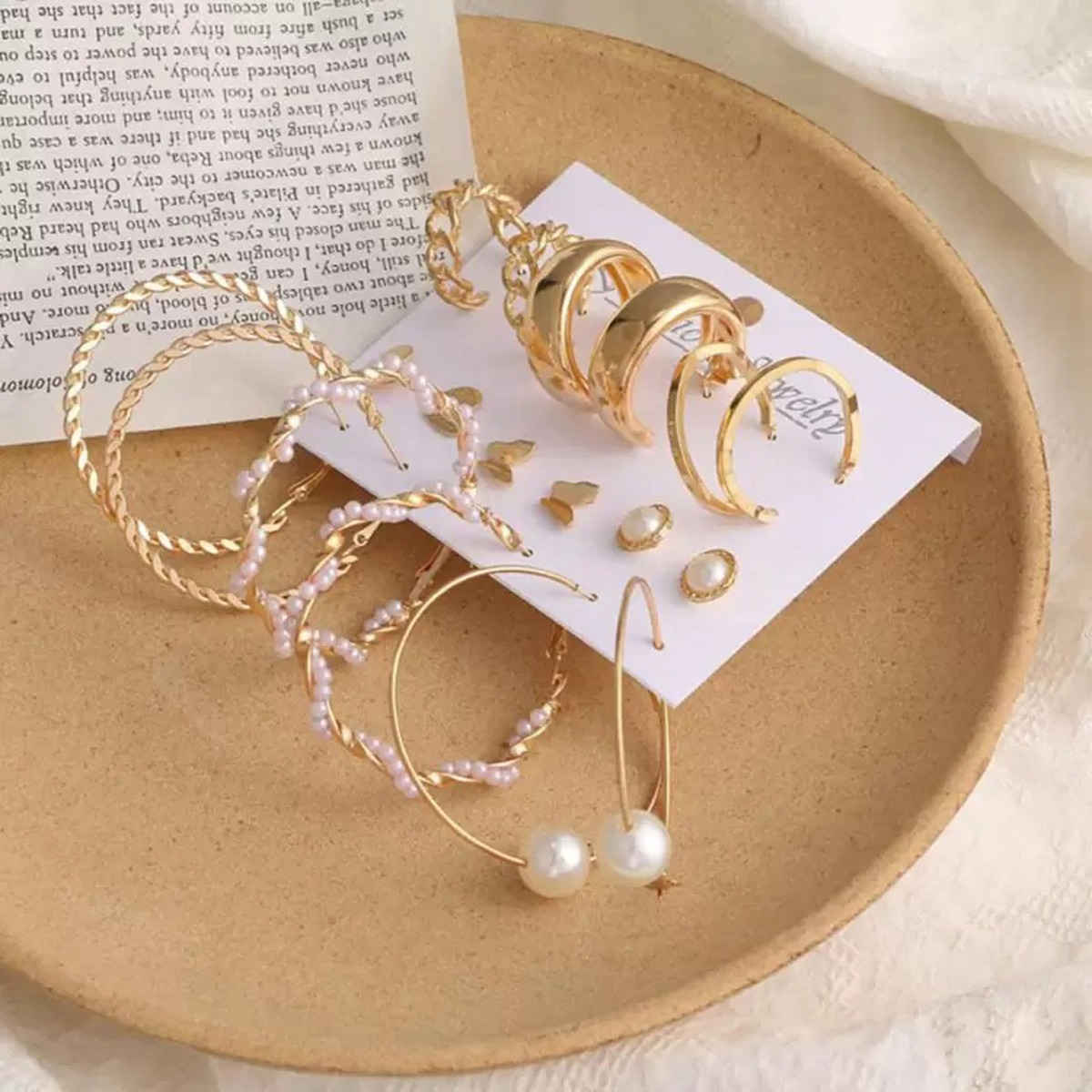 Jewels Galaxy Gold-Toned Everyday Use Studs & Hoop Earrings