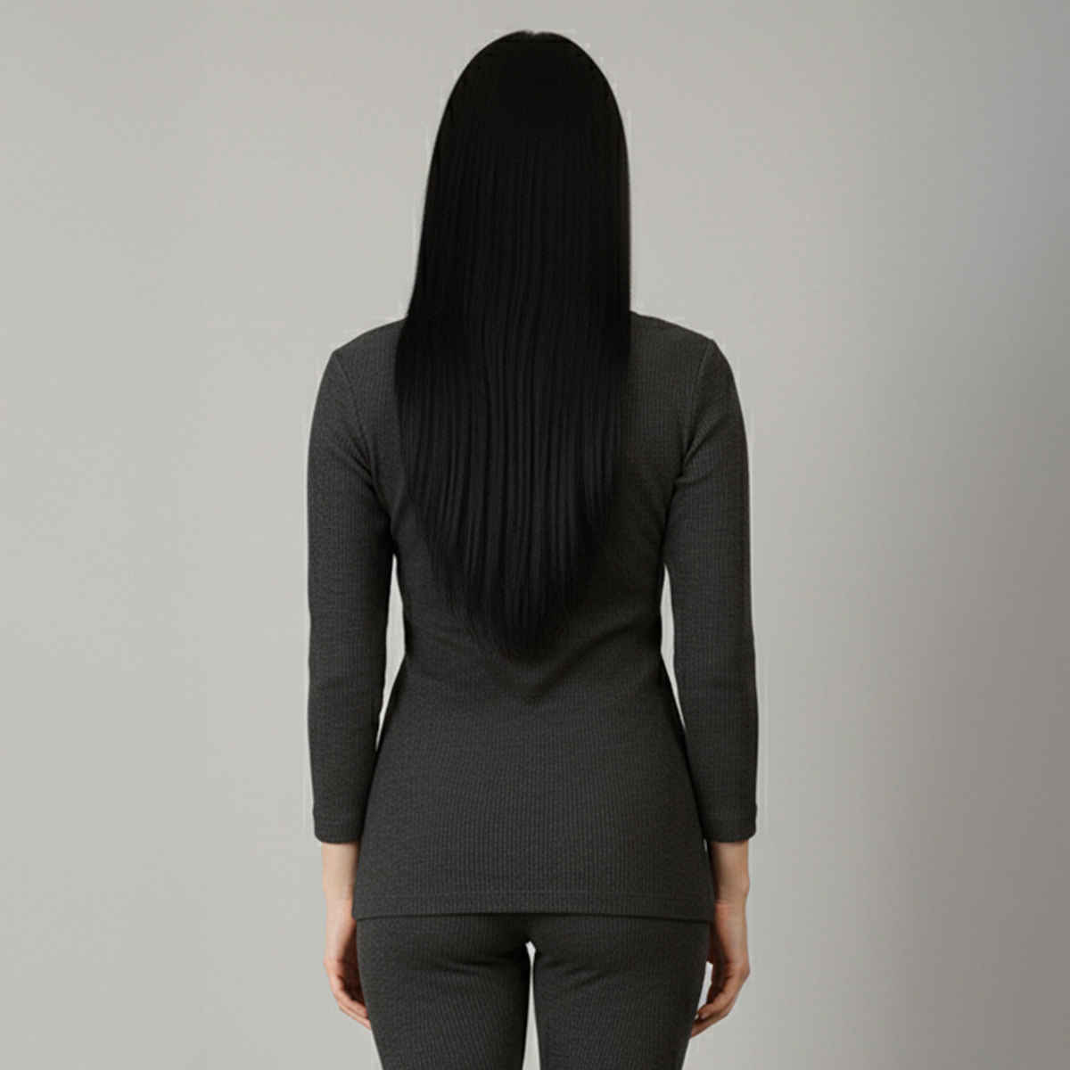 Lux Cozi Women's Heatek Premium Ultra Soft Stylish Warm Thermal Top | Black Melange - 95