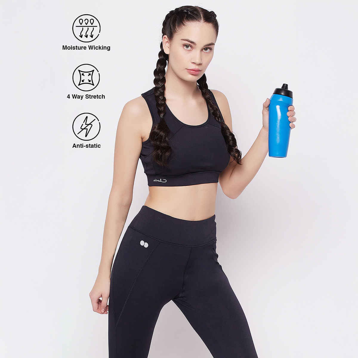 Clovia Medium Impact Padded Racerback Sports Bra