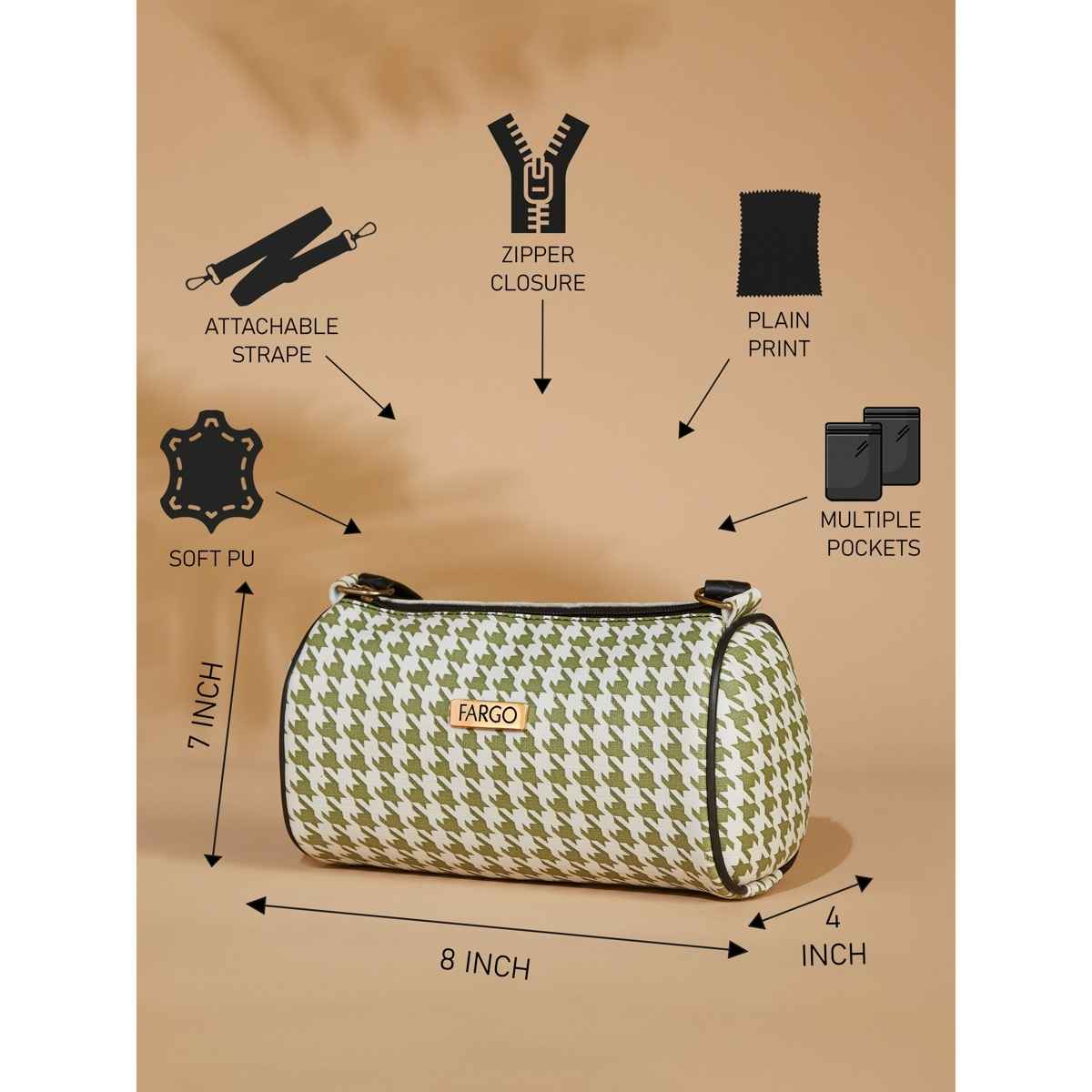 Fargo Stylish Green Sling Bag