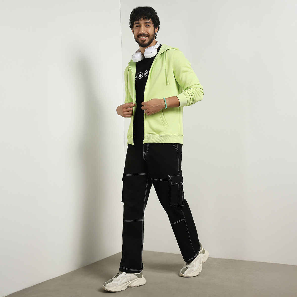 Nobero Men's Zipper Hoodie | Cool Matcha - M