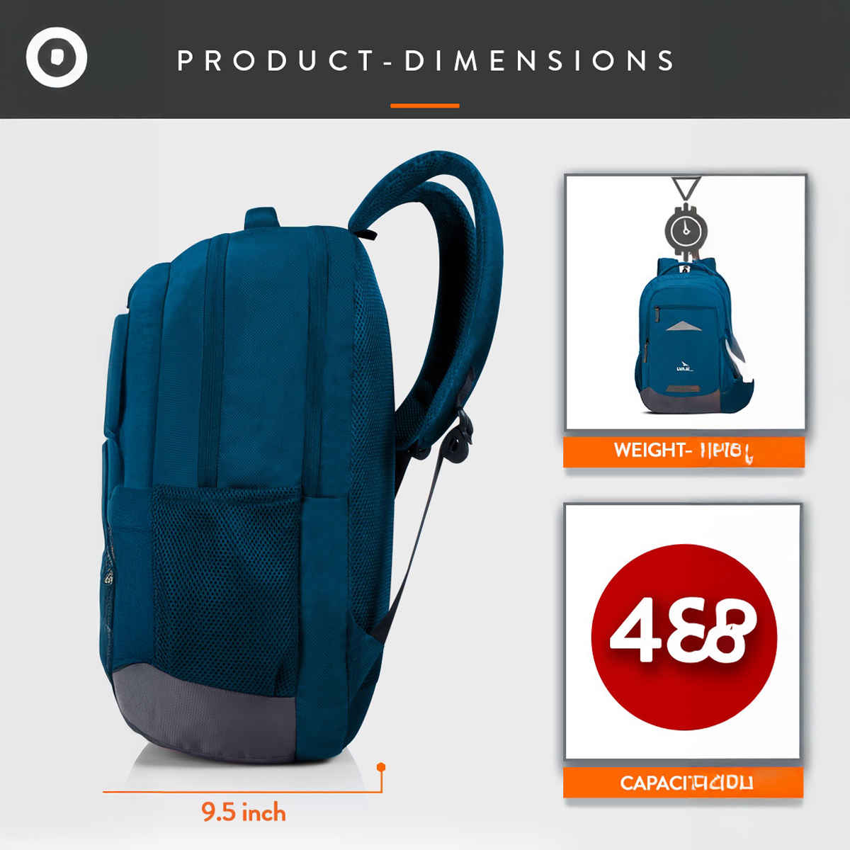 Lunar's Unisex Solid Polyester 48 L Laptop Backpack | Blue and Grey