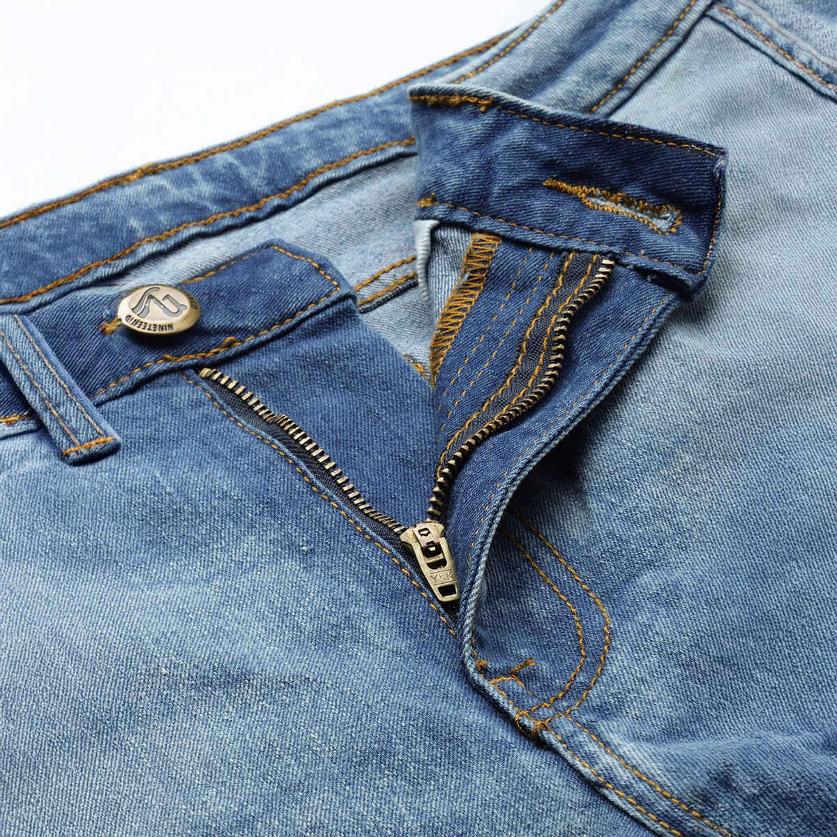 The Indian Garage Co Men's Solid Casual Jeans | G-101| Blue - 32