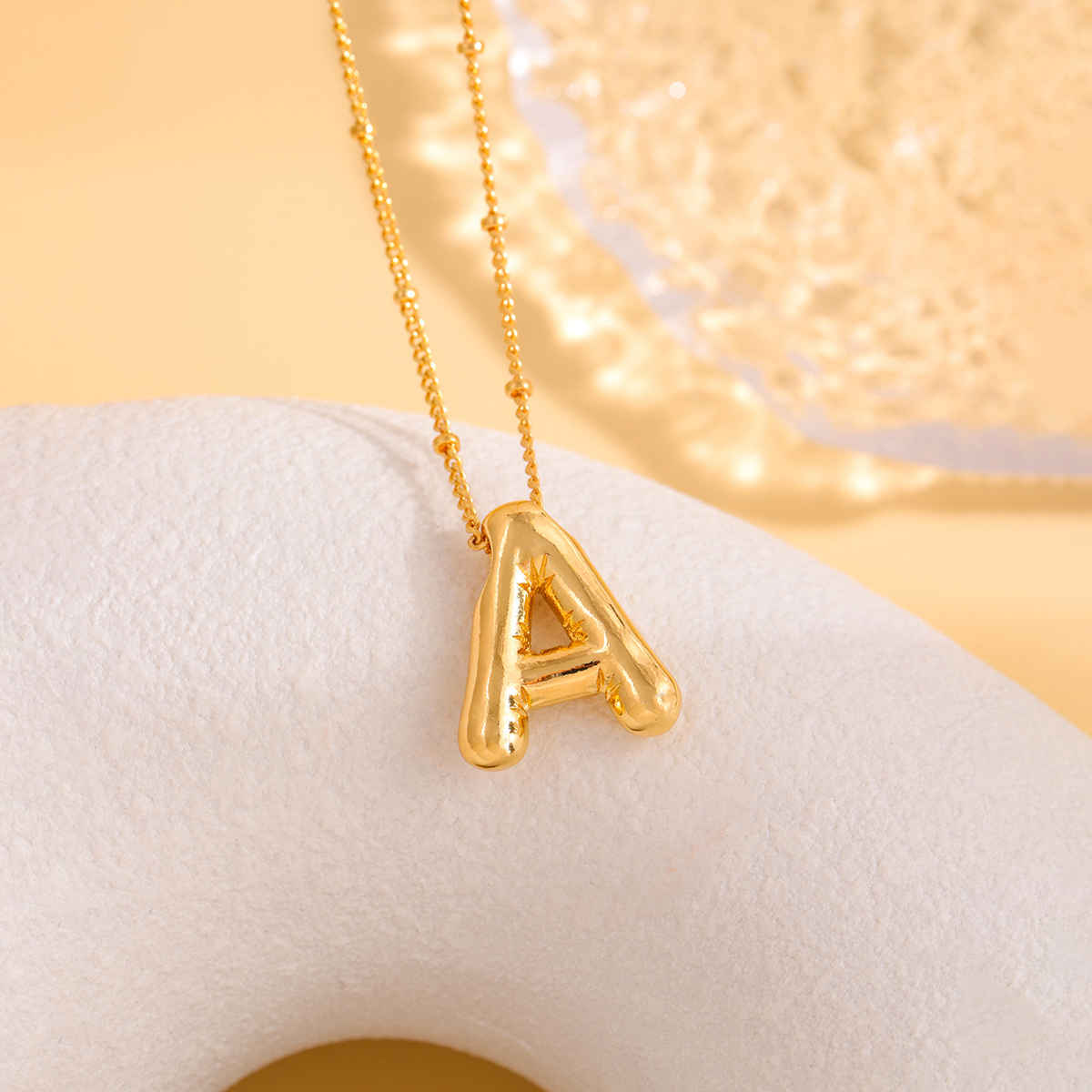 LabelShe Gold Plated Stainless Steel Alphabetical Letter 'A' Pendant Necklace | LS-PS-26419-A