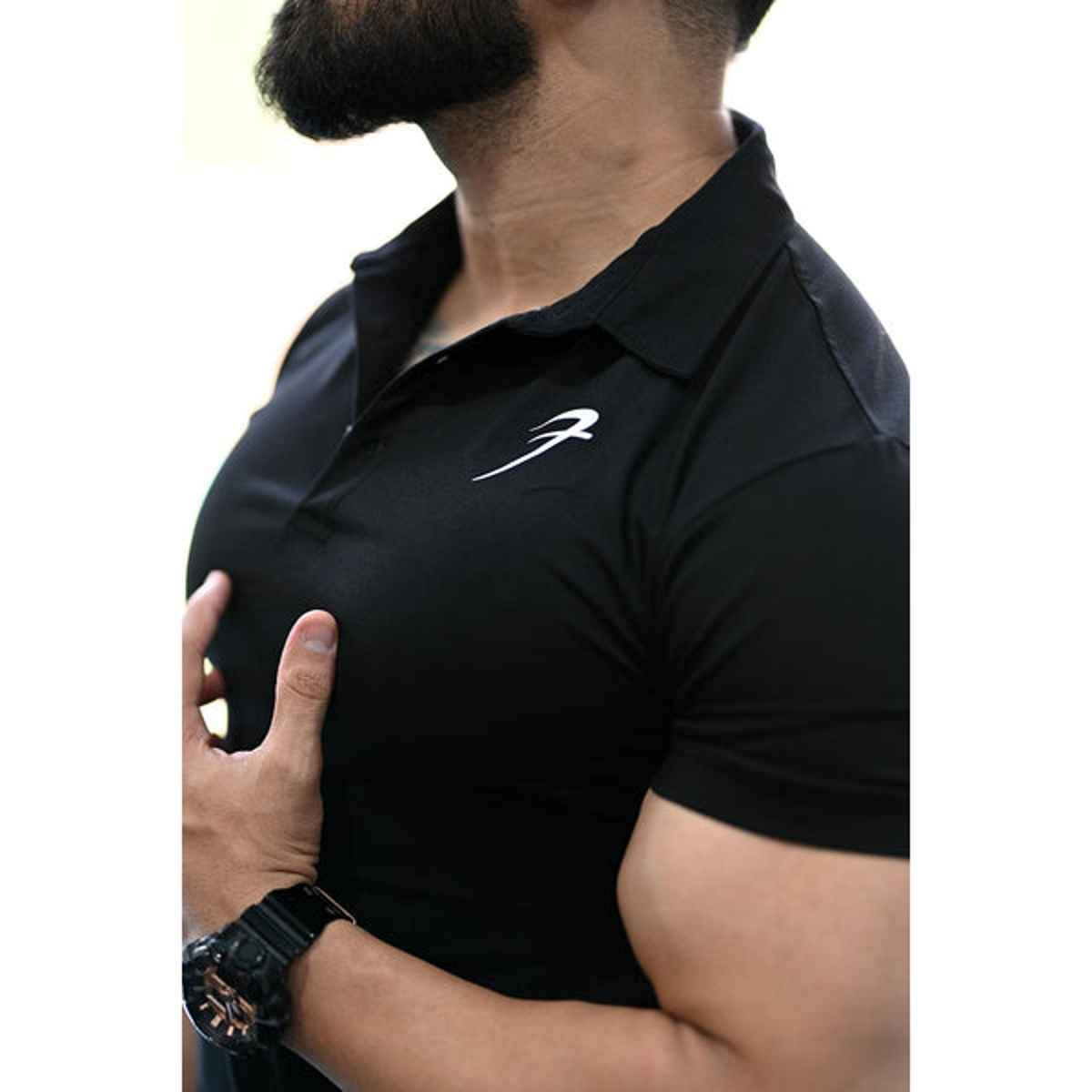 Fuaark Men's Polo GYM T-shirt | Black - L