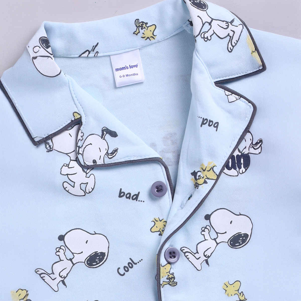 Mom's Love Boys' Printed Cotton Night suits | Blue | 12 - 18 months