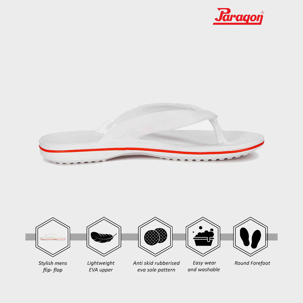 Paragon Men's White Eva Slippers EVK1129G UK 8