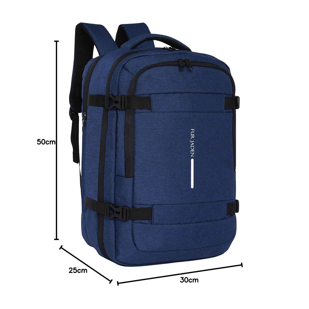 Fur Jaden Navy 36 L Weekender Travel Laptop Backpack | 15.6 inch Padded Laptop Sleeve