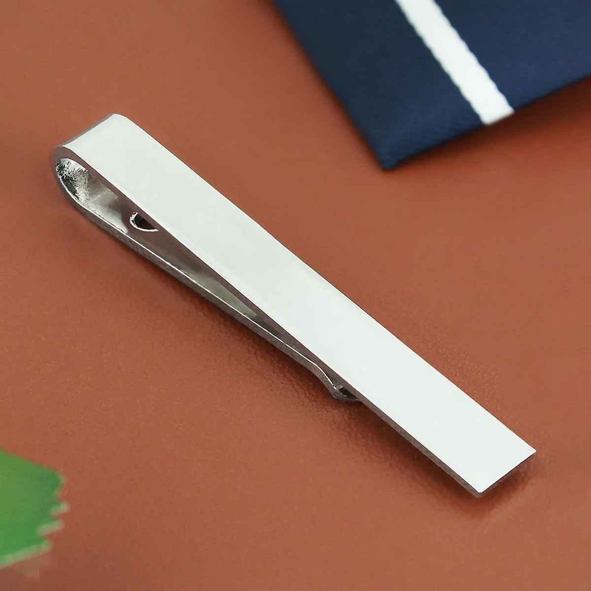 Peluche Slim Tie Bar - Silver Tie Pin for Men : 1201-04-202010