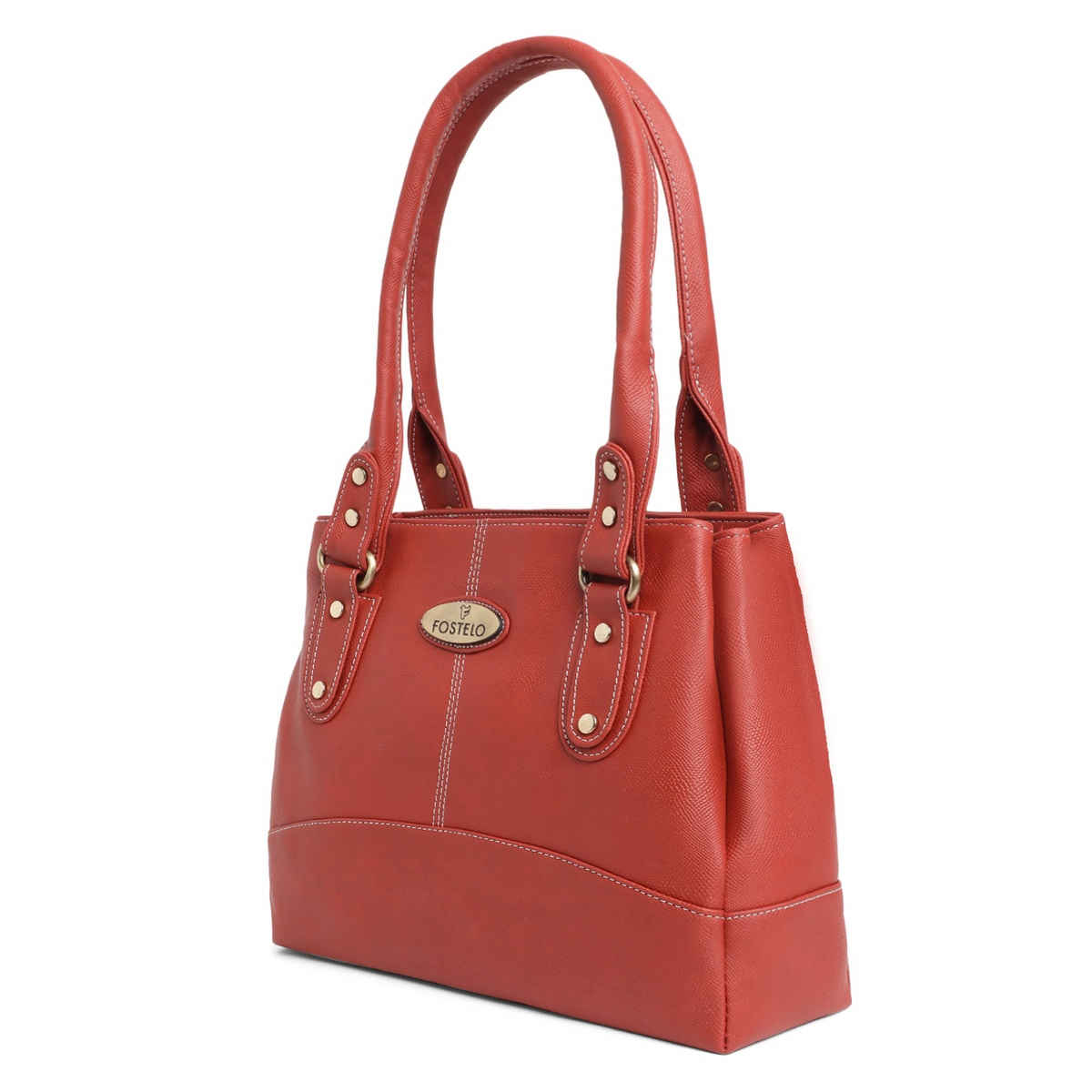 Fostelo Women's Vegan Leather Birdie Handbags Shoulder Hobo Bag Ladies Purse | Red | Large