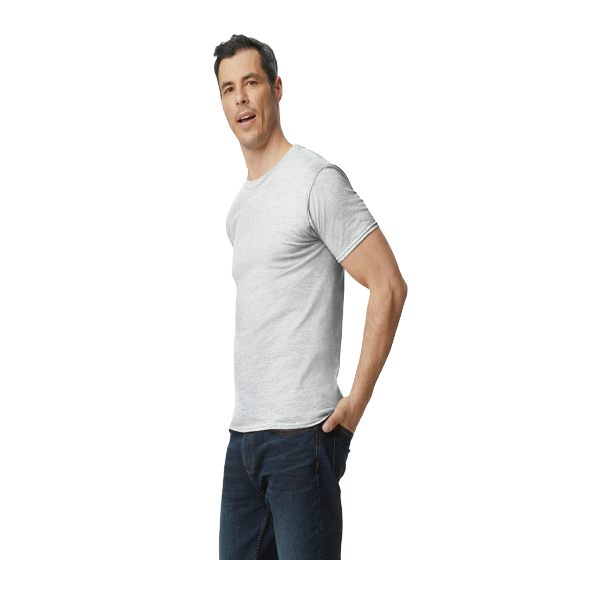 Gildan Unisex 100% Cotton Solid T-Shirt - M | Grey