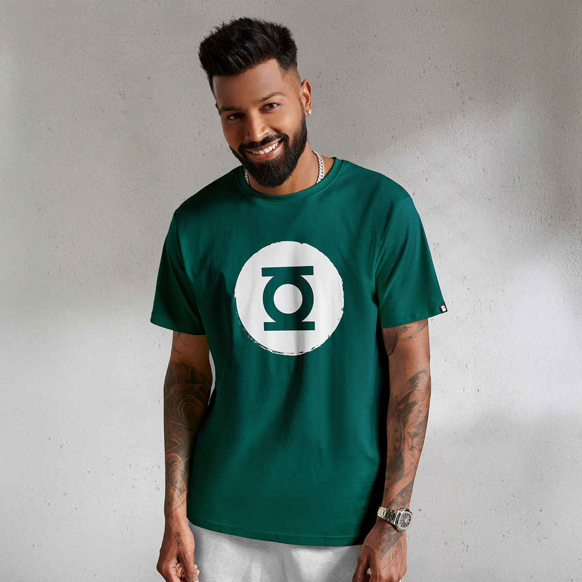 The Souled Store Men's Regular Green Lantern- Logo T-Shirts | Green | M