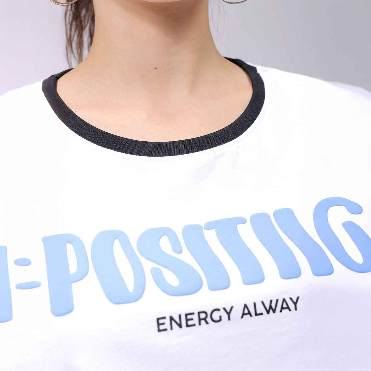 Freehand Women's Relaxed Typographic Casual Crew Neck T-shirt | 0424-Zfhcrtee2-01 | White - M