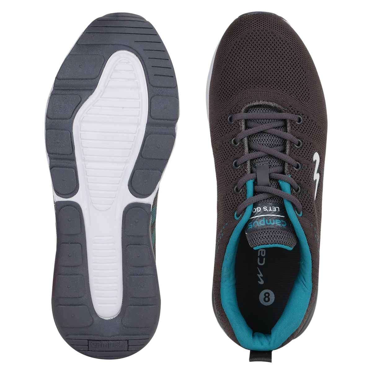 Campus Syrus Grey Teal Blue Men's Running Shoes - UK 6