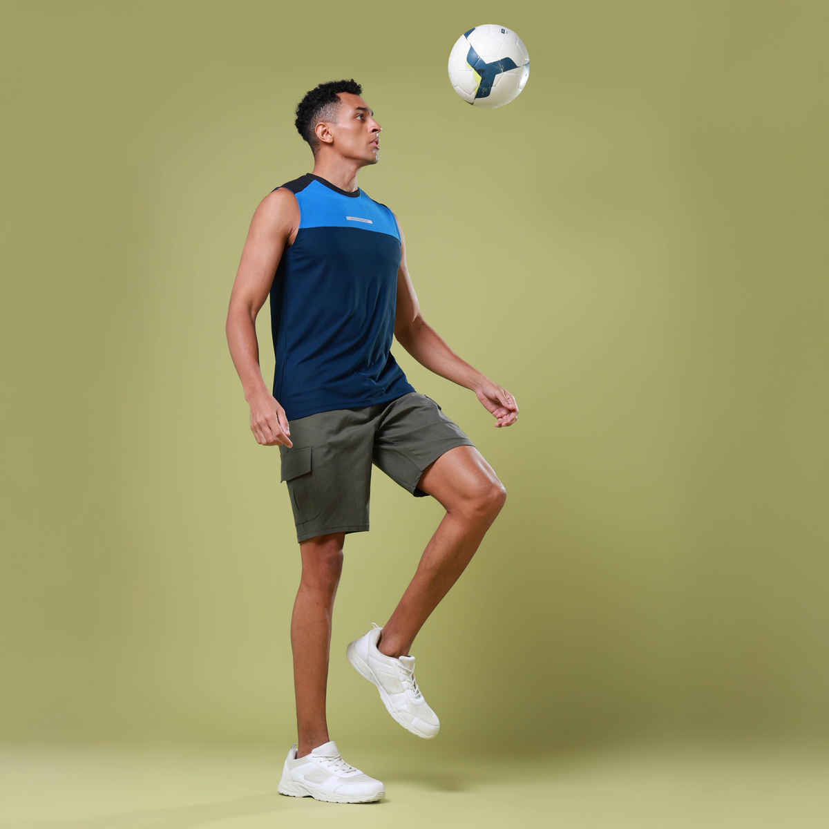 Technosport Men Poly Solid Slim Fit Sports Shorts with TS FLEXI | Beetle | XL