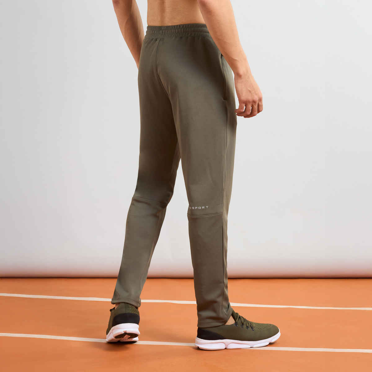 Technosport Men's Solid Slim Fit Sports Running Active Gym Trackpants | ELASTO PLUS | Beetle - XL