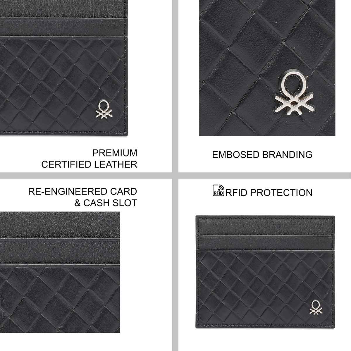 United Colors Of Benetton Men's Genuine Leather Wallets | Black