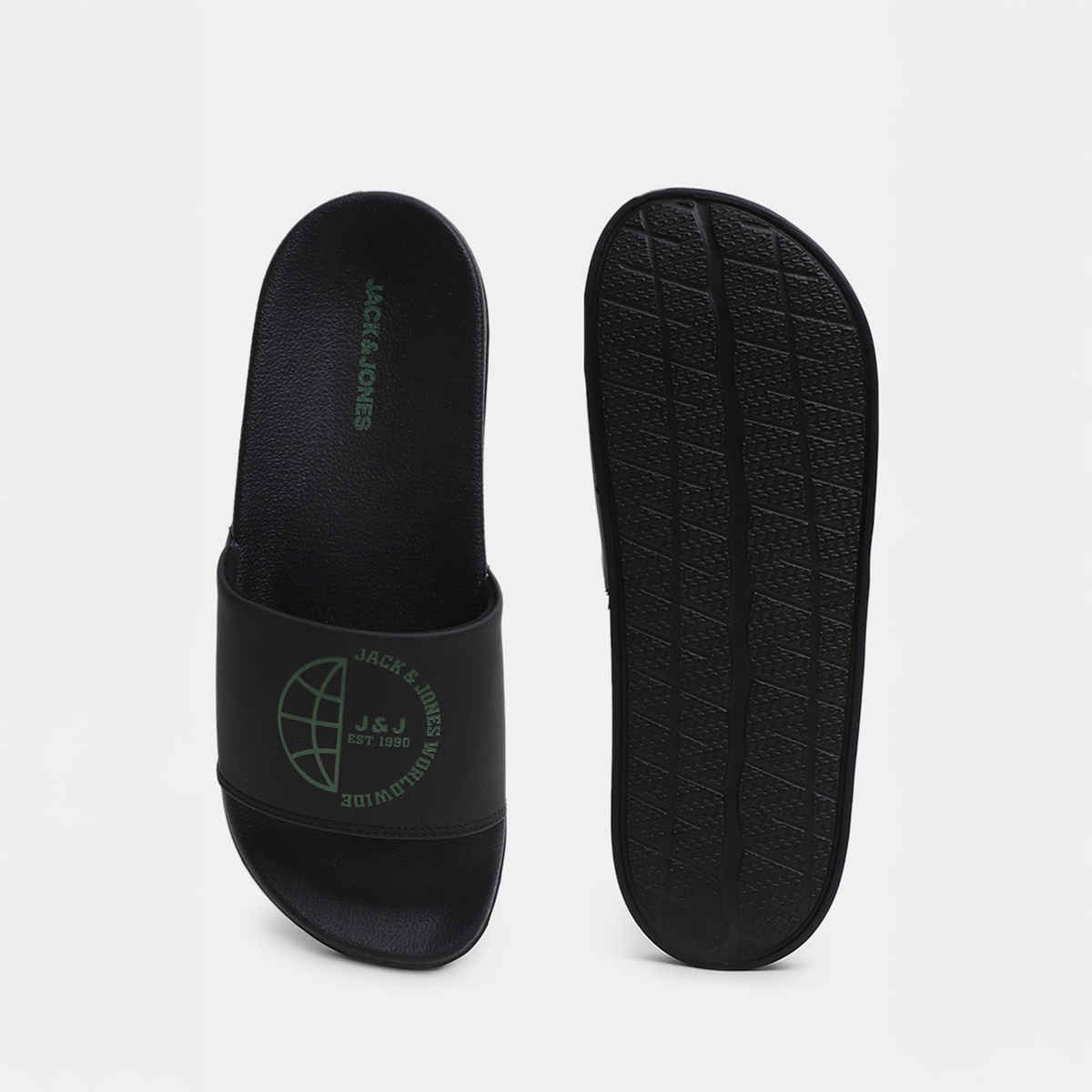 Jack & Jone Sizes Pool Sliders | Jet Black - 43