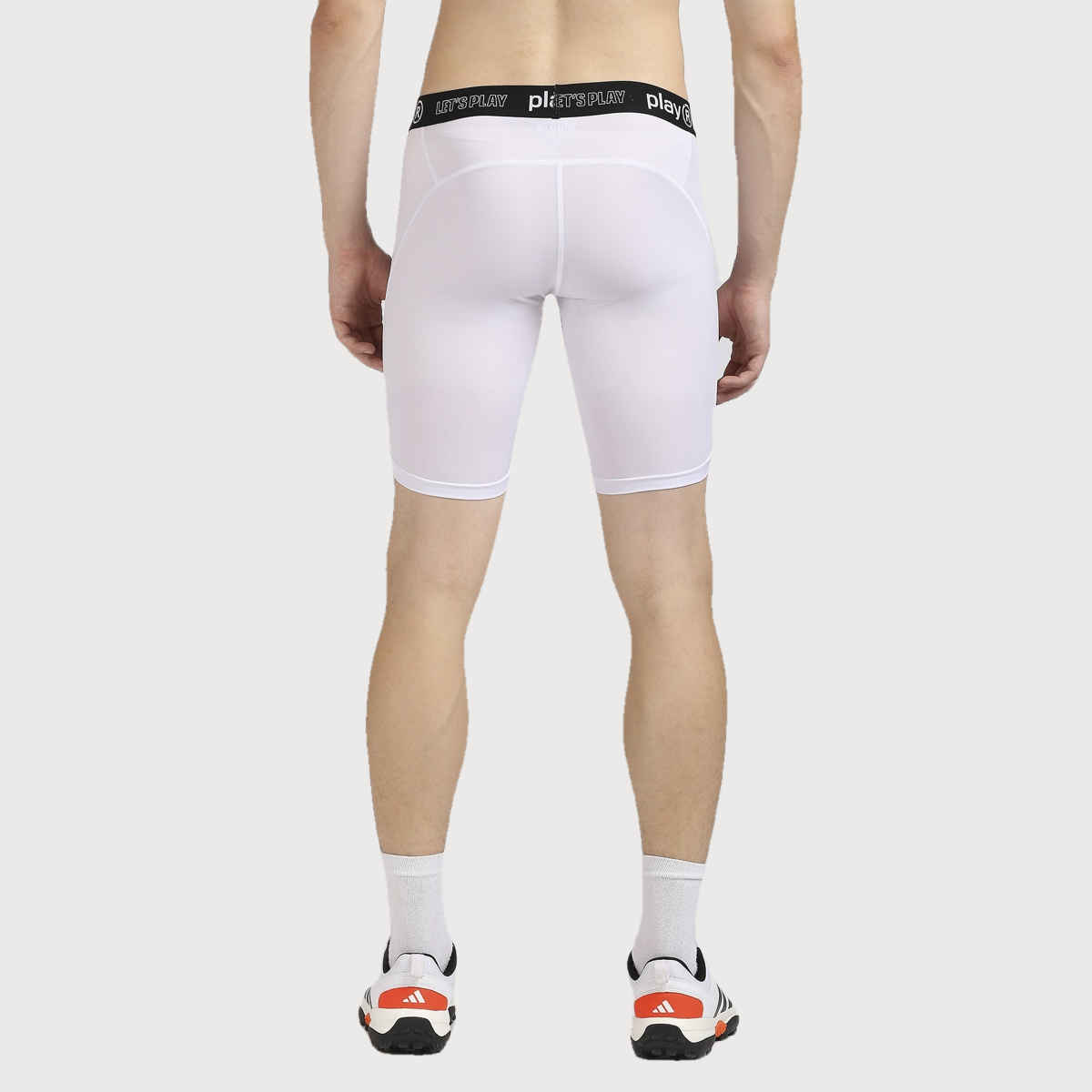 PlayR Men's Training Skin Shorts 95% Polyester 5% Spandex | White - M